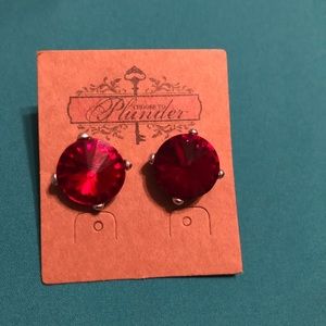 Red Stud Earrings
